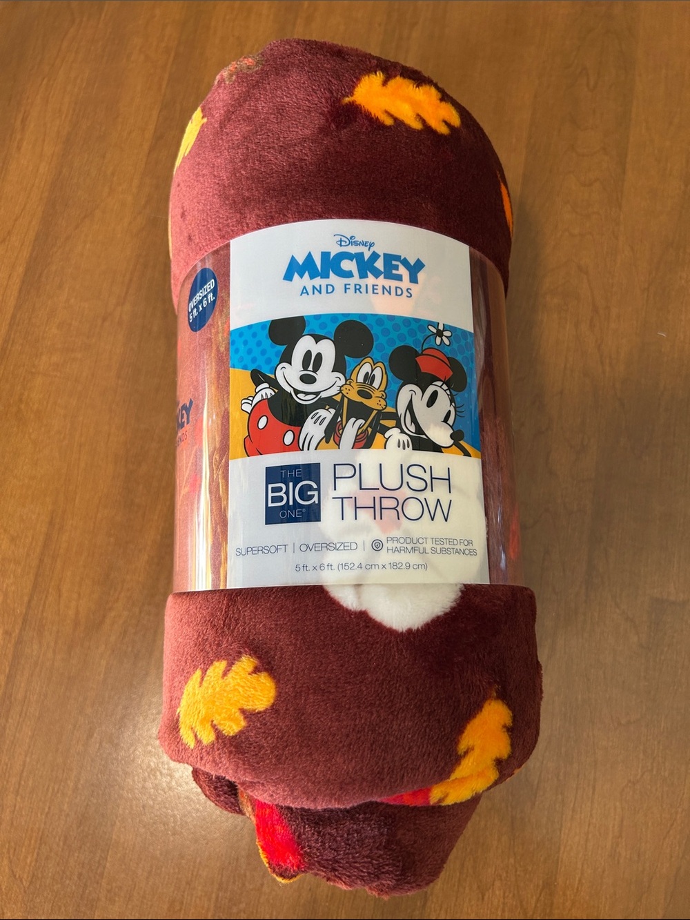 Disney Mickey and Friends Plush Throw Blanket - Brown